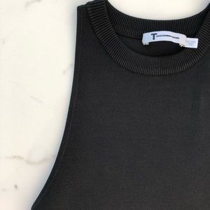 T By Alexander Wang Ribbed Black Tank Top
